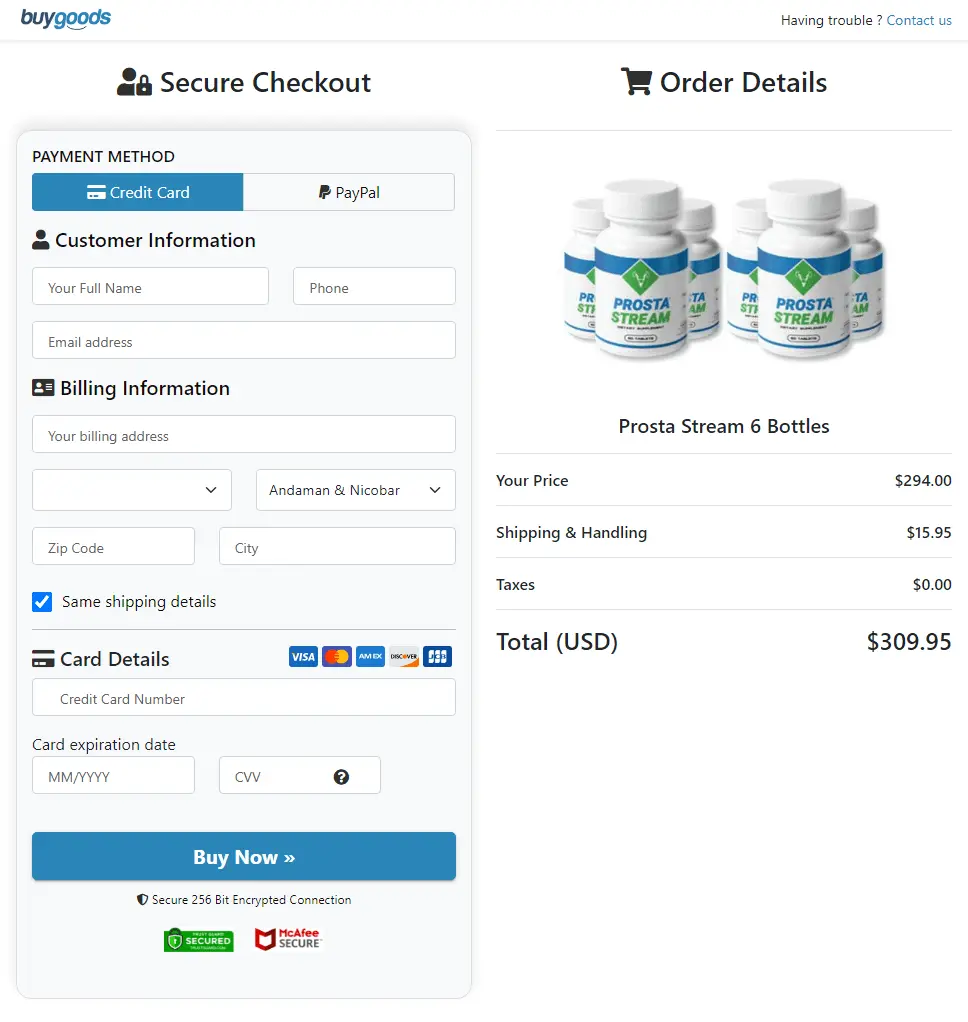 ProstaStream Order Form